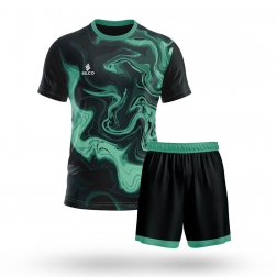SILCO Dynamic Black and Green Marble Sports Jersey Set