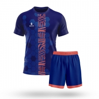 SILCO Navy Blue Hex-Pattern Football Jersey Set