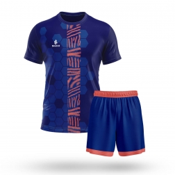 SILCO Navy Blue Hex-Pattern Football Jersey Set