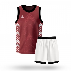 Geo-Dunk Maroon Elite Basketball Jersey Set